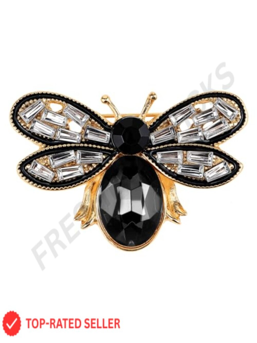Bee Brooch Pin Rhinestone Crystal Insect Lapel Pin